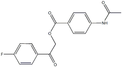 2-(4-fluorophenyl)-2-oxoethyl 4-(acetylamino)benzoate 结构式