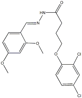 4-(2,4-dichlorophenoxy)-N'-(2,4-dimethoxybenzylidene)butanohydrazide Struktur