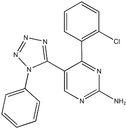 4-(2-chlorophenyl)-5-(1-phenyl-1H-tetraazol-5-yl)-2-pyrimidinylamine Structure