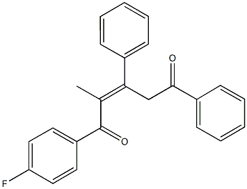 1-(4-fluorophenyl)-2-methyl-3,5-diphenyl-2-pentene-1,5-dione 化学構造式