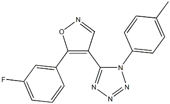 5-[5-(3-fluorophenyl)isoxazol-4-yl]-1-(4-methylphenyl)-1H-tetraazole Struktur