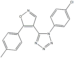 1-(4-chlorophenyl)-5-[5-(4-methylphenyl)isoxazol-4-yl]-1H-tetraazole,392307-28-7,结构式