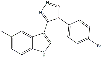 3-[1-(4-bromophenyl)-1H-tetraazol-5-yl]-5-methyl-1H-indole 结构式