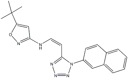 5-tert-butyl-N-{2-[1-(2-naphthyl)-1H-tetraazol-5-yl]vinyl}-3-isoxazolamine 结构式