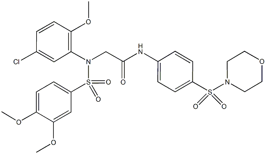 2-{5-chloro[(3,4-dimethoxyphenyl)sulfonyl]-2-methoxyanilino}-N-[4-(morpholin-4-ylsulfonyl)phenyl]acetamide|