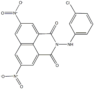 2-(3-chloroanilino)-5,8-bisnitro-1H-benzo[de]isoquinoline-1,3(2H)-dione,392705-39-4,结构式