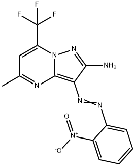 2-amino-3-({2-nitrophenyl}diazenyl)-5-methyl-7-(trifluoromethyl)pyrazolo[1,5-a]pyrimidine 结构式
