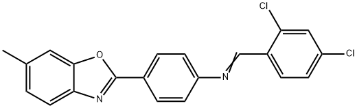 N-(2,4-dichlorobenzylidene)-N-[4-(6-methyl-1,3-benzoxazol-2-yl)phenyl]amine Structure