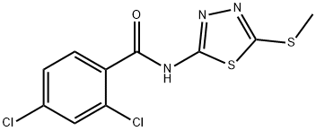 2,4-dichloro-N-[5-(methylthio)-1,3,4-thiadiazol-2-yl]benzamide 化学構造式