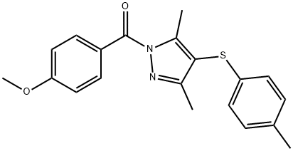 4-({3,5-dimethyl-4-[(4-methylphenyl)sulfanyl]-1H-pyrazol-1-yl}carbonyl)phenyl methyl ether,394236-54-5,结构式