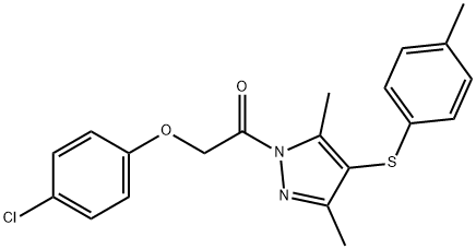 4-chlorophenyl 2-{3,5-dimethyl-4-[(4-methylphenyl)sulfanyl]-1H-pyrazol-1-yl}-2-oxoethyl ether Structure