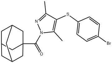 1-(1-adamantylcarbonyl)-4-[(4-bromophenyl)sulfanyl]-3,5-dimethyl-1H-pyrazole Structure