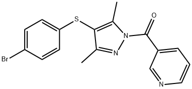 394237-34-4 4-bromophenyl 3,5-dimethyl-1-(3-pyridinylcarbonyl)-1H-pyrazol-4-yl sulfide