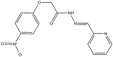 2-{4-nitrophenoxy}-N'-(2-pyridinylmethylene)acetohydrazide 化学構造式
