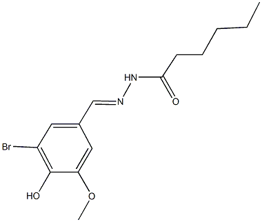 N'-(3-bromo-4-hydroxy-5-methoxybenzylidene)hexanohydrazide Struktur