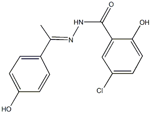 5-chloro-2-hydroxy-N'-[1-(4-hydroxyphenyl)ethylidene]benzohydrazide 化学構造式