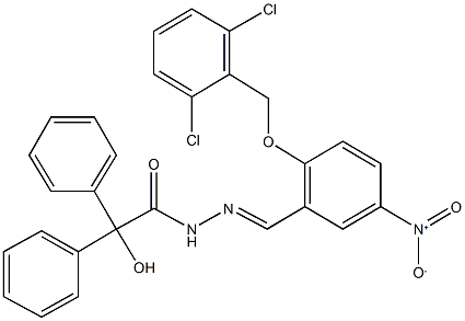 N'-{2-[(2,6-dichlorobenzyl)oxy]-5-nitrobenzylidene}-2-hydroxy-2,2-diphenylacetohydrazide Structure