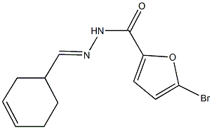 5-bromo-N'-(3-cyclohexen-1-ylmethylene)-2-furohydrazide 化学構造式