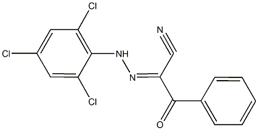 3-oxo-3-phenyl-2-[(2,4,6-trichlorophenyl)hydrazono]propanenitrile Structure