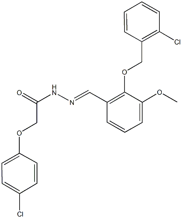 N'-{2-[(2-chlorobenzyl)oxy]-3-methoxybenzylidene}-2-(4-chlorophenoxy)acetohydrazide 结构式