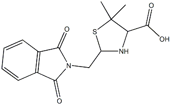 2-[(1,3-dioxo-1,3-dihydro-2H-isoindol-2-yl)methyl]-5,5-dimethyl-1,3-thiazolidine-4-carboxylic acid Struktur