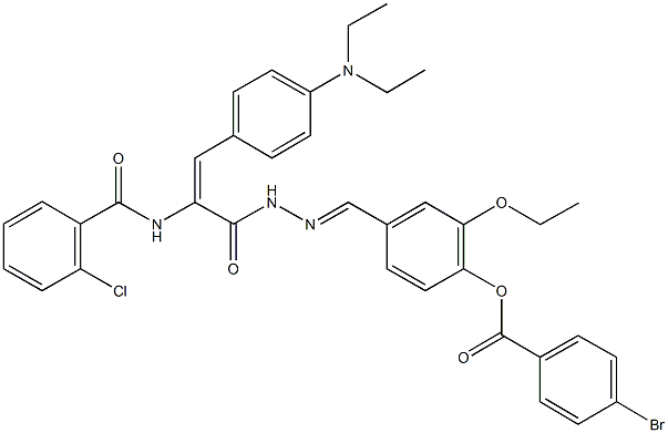 4-(2-{2-[(2-chlorobenzoyl)amino]-3-[4-(diethylamino)phenyl]acryloyl}carbohydrazonoyl)-2-ethoxyphenyl 4-bromobenzoate|