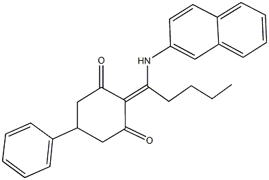 2-[1-(2-naphthylamino)pentylidene]-5-phenyl-1,3-cyclohexanedione Structure