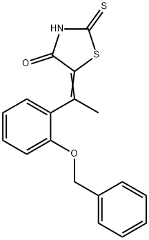 5-{1-[2-(benzyloxy)phenyl]ethylidene}-2-thioxo-1,3-thiazolidin-4-one 结构式