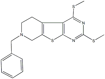 7-benzyl-2,4-bis(methylsulfanyl)-5,6,7,8-tetrahydropyrido[4',3':4,5]thieno[2,3-d]pyrimidine Structure