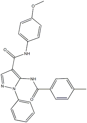 N-(4-methoxyphenyl)-5-[(4-methylbenzoyl)amino]-1-phenyl-1H-pyrazole-4-carboxamide,397853-16-6,结构式