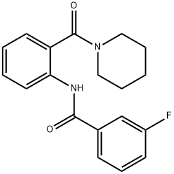 3-fluoro-N-[2-(1-piperidinylcarbonyl)phenyl]benzamide Struktur