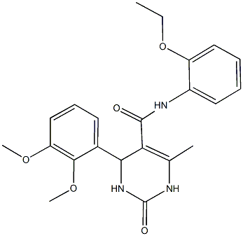 4-(2,3-dimethoxyphenyl)-N-(2-ethoxyphenyl)-6-methyl-2-oxo-1,2,3,4-tetrahydropyrimidine-5-carboxamide,397863-13-7,结构式