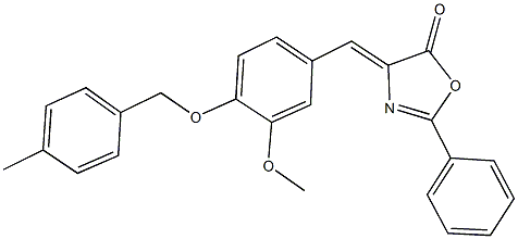 4-{3-methoxy-4-[(4-methylbenzyl)oxy]benzylidene}-2-phenyl-1,3-oxazol-5(4H)-one Structure