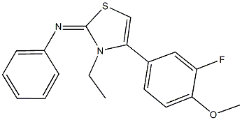 N-(3-ethyl-4-(3-fluoro-4-methoxyphenyl)-1,3-thiazol-2(3H)-ylidene)-N-phenylamine|