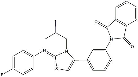 2-(3-{2-[(4-fluorophenyl)imino]-3-isobutyl-2,3-dihydro-1,3-thiazol-4-yl}phenyl)-1H-isoindole-1,3(2H)-dione Structure