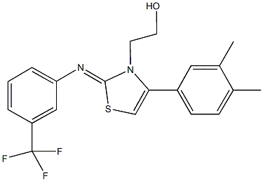 2-(4-(3,4-dimethylphenyl)-2-{[3-(trifluoromethyl)phenyl]imino}-1,3-thiazol-3(2H)-yl)ethanol Structure