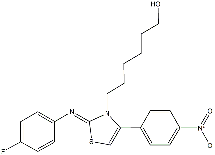 6-(2-[(4-fluorophenyl)imino]-4-{4-nitrophenyl}-1,3-thiazol-3(2H)-yl)-1-hexanol Structure