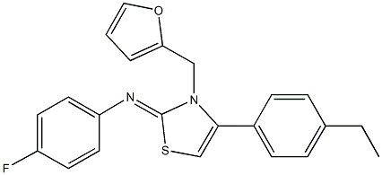 N-(4-(4-ethylphenyl)-3-(2-furylmethyl)-1,3-thiazol-2(3H)-ylidene)-N-(4-fluorophenyl)amine Structure