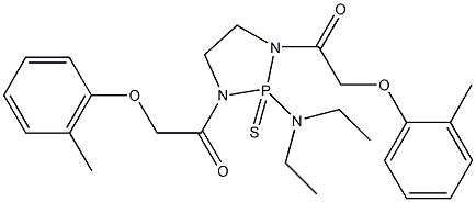 N-{1,3-bis[(2-methylphenoxy)acetyl]-2-sulfido-1,3,2-diazaphospholidin-2-yl}-N,N-diethylamine Struktur