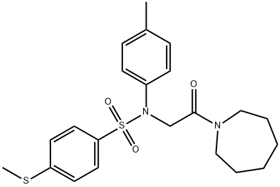 N-[2-(1-azepanyl)-2-oxoethyl]-N-(4-methylphenyl)-4-(methylsulfanyl)benzenesulfonamide,398519-84-1,结构式