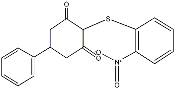 2-({2-nitrophenyl}sulfanyl)-5-phenyl-1,3-cyclohexanedione 化学構造式