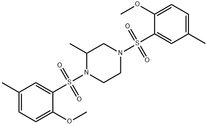 1,4-bis[(2-methoxy-5-methylphenyl)sulfonyl]-2-methylpiperazine Structure
