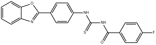 N-[4-(1,3-benzoxazol-2-yl)phenyl]-N'-(4-fluorobenzoyl)thiourea 化学構造式