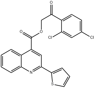 2-(2,4-dichlorophenyl)-2-oxoethyl 2-(2-thienyl)-4-quinolinecarboxylate Structure