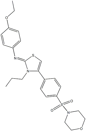 N-(4-ethoxyphenyl)-N-(4-[4-(4-morpholinylsulfonyl)phenyl]-3-propyl-1,3-thiazol-2(3H)-ylidene)amine Structure