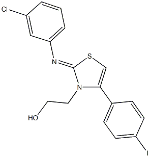 2-(2-[(3-chlorophenyl)imino]-4-(4-iodophenyl)-1,3-thiazol-3(2H)-yl)ethanol Structure