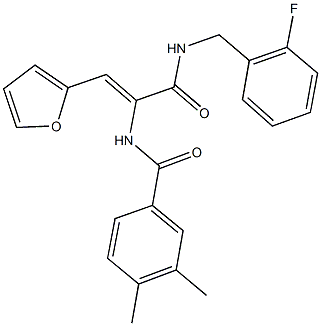 N-[1-{[(2-fluorobenzyl)amino]carbonyl}-2-(2-furyl)vinyl]-3,4-dimethylbenzamide Structure