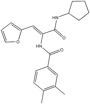 N-[1-[(cyclopentylamino)carbonyl]-2-(2-furyl)vinyl]-3,4-dimethylbenzamide Structure