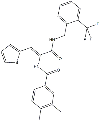 3,4-dimethyl-N-[2-(2-thienyl)-1-({[2-(trifluoromethyl)benzyl]amino}carbonyl)vinyl]benzamide Structure