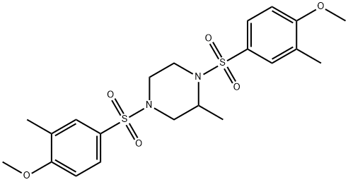 1,4-bis[(4-methoxy-3-methylphenyl)sulfonyl]-2-methylpiperazine Structure